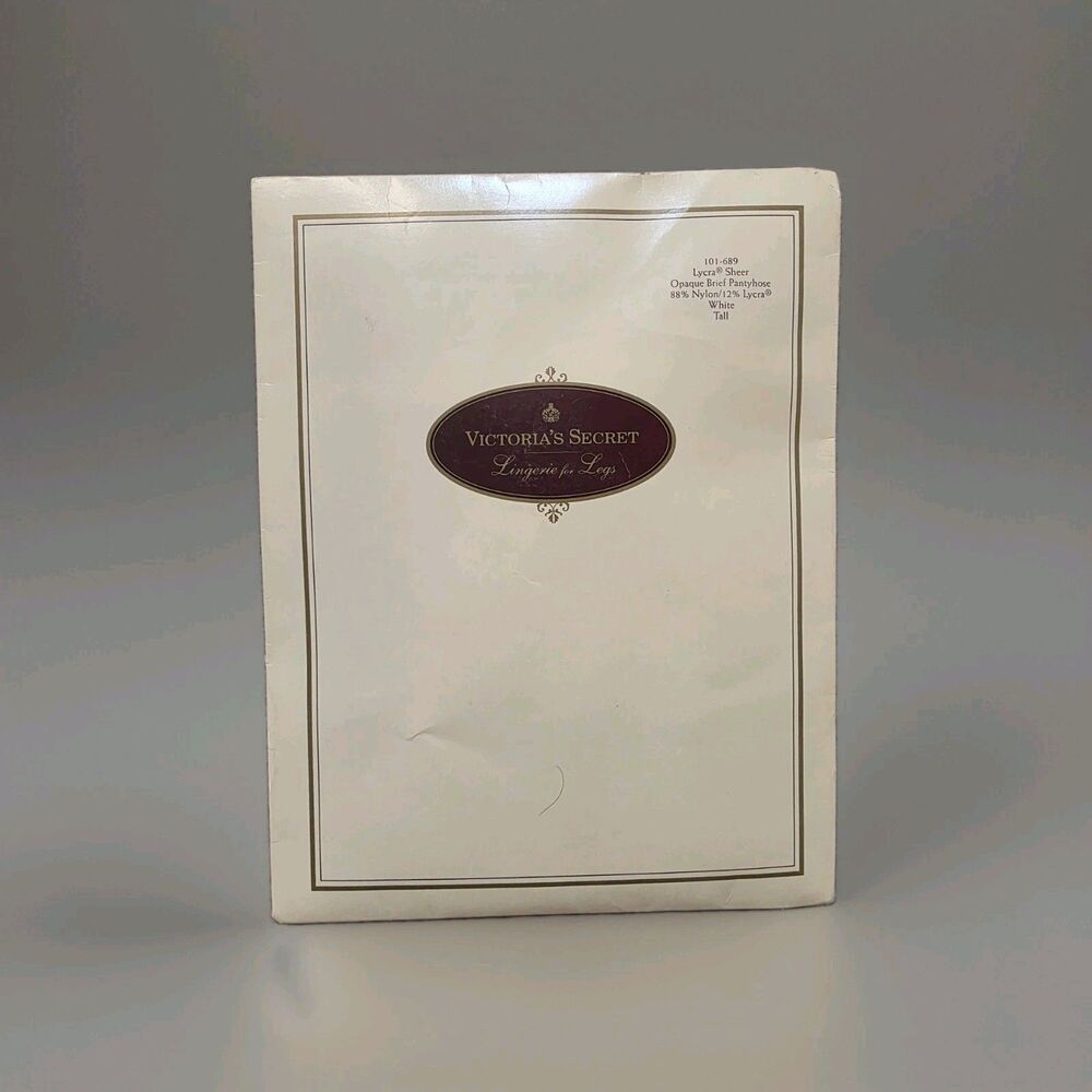 Victoria’s Secret White Lycra Sheer Opaque Brief Pantyhose 1992 Vintage New